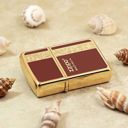 Zippo Gold-plated Arabesque Zippo Logo Red Design – 2GRK - Hình ảnh 6