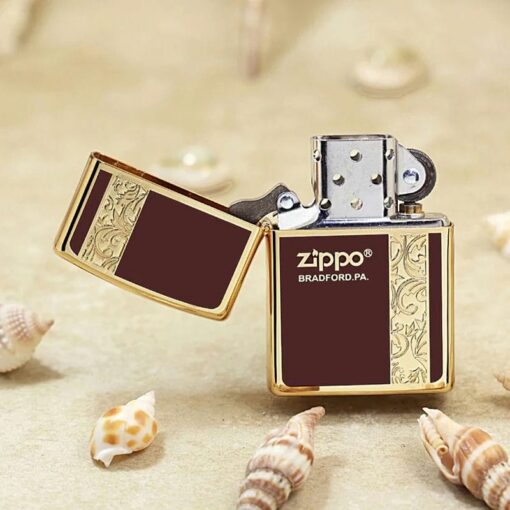 Zippo Gold-plated Arabesque Zippo Logo Red Design – 2GRK - Hình ảnh 4