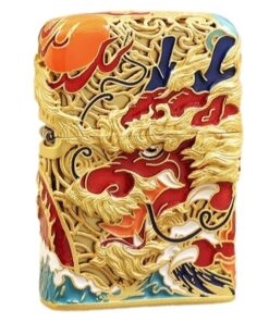Zippo Gold-plated Filigree Enamel Colorful Dragon - OP5