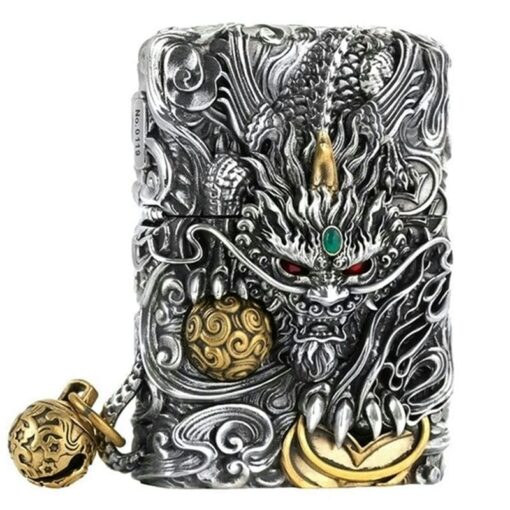 Zippo Heavy Armor Pixiu in Silver - OP6