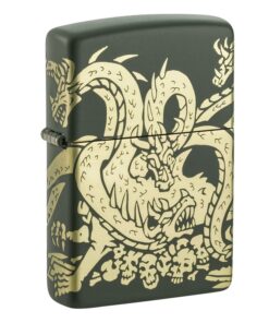 Zippo Dragon Design Laser 360 Green Matte - 48907