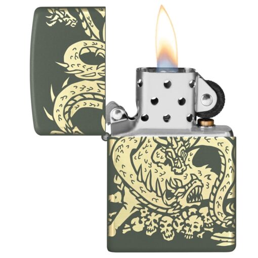 Zippo Dragon Design Laser 360 Green Matte - 48907 - Hình ảnh 8