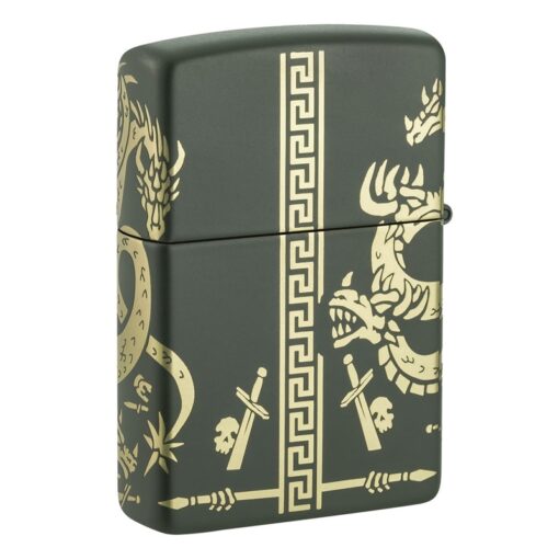 Zippo Dragon Design Laser 360 Green Matte - 48907 - Hình ảnh 3