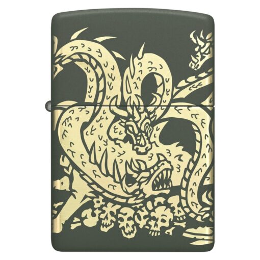 Zippo Dragon Design Laser 360 Green Matte - 48907 - Hình ảnh 4