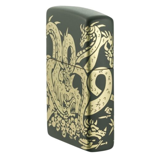 Zippo Dragon Design Laser 360 Green Matte - 48907 - Hình ảnh 7