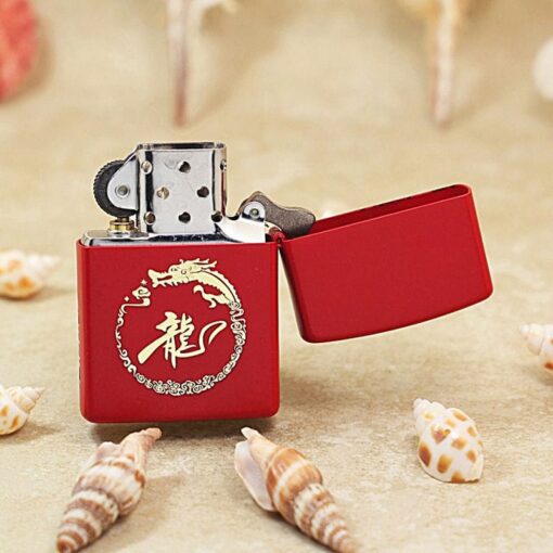 Zippo Deep Carved Descendants of The Dragon Red Matte -  205DD - Hình ảnh 3