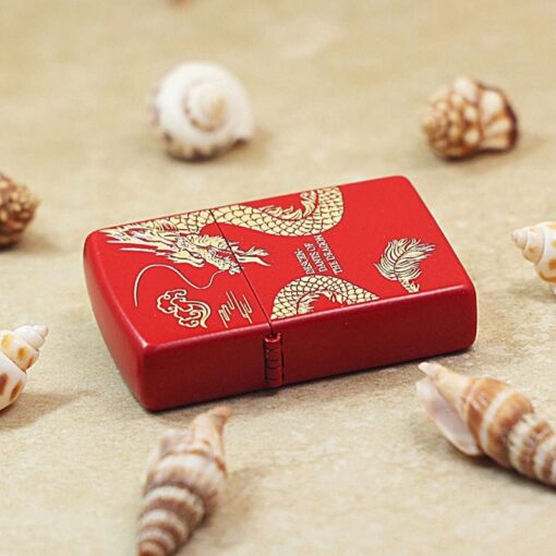 Zippo Deep Carved Descendants of The Dragon Red Matte -  205DD - Hình ảnh 4