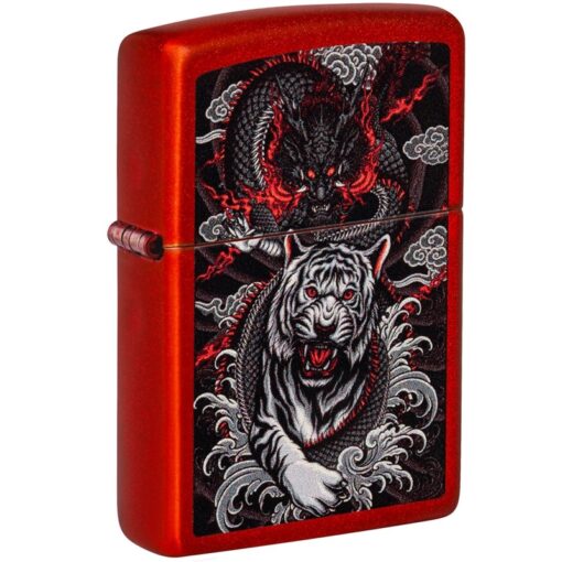 Zippo Dragon Tiger Design Metallic Red - 48933