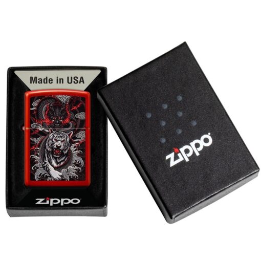 Zippo Dragon Tiger Design Metallic Red - 48933 - Hình ảnh 7