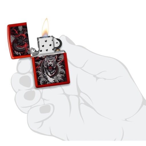 Zippo Dragon Tiger Design Metallic Red - 48933 - Hình ảnh 6
