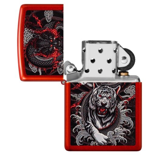 Zippo Dragon Tiger Design Metallic Red - 48933 - Hình ảnh 3