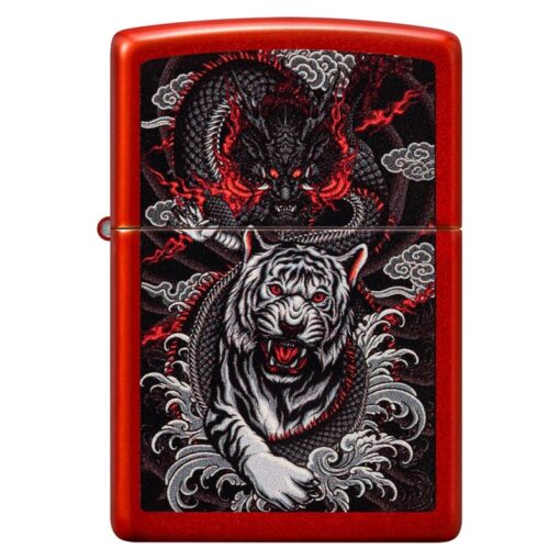 Zippo Dragon Tiger Design Metallic Red - 48933 - Hình ảnh 4