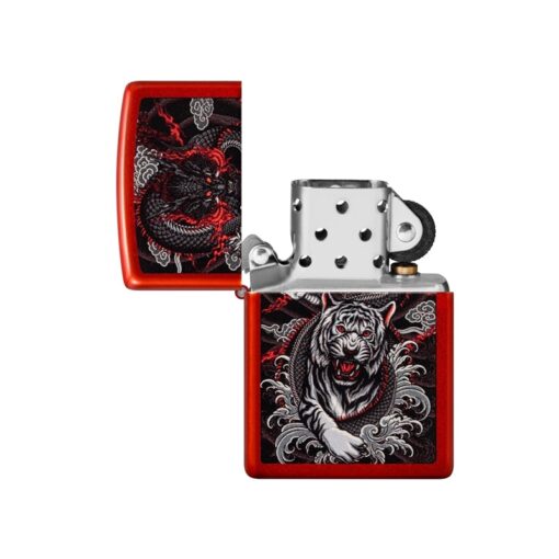 Zippo Dragon Tiger Design Metallic Red - 48933 - Hình ảnh 2