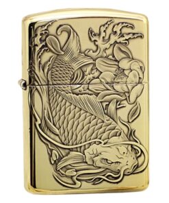 Zippo Brass Cá Chép Ao Sen - BRC16