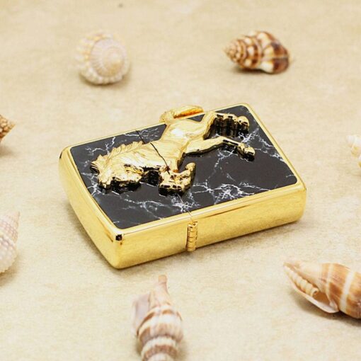 Zippo Golden Horse Black Marble Winning Winny - ZA-5-3M - Hình ảnh 5