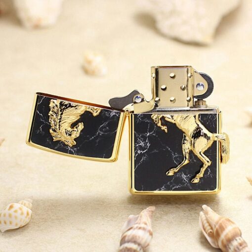 Zippo Golden Horse Black Marble Winning Winny - ZA-5-3M - Hình ảnh 3