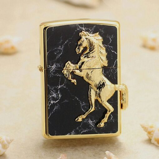 Zippo Golden Horse Black Marble Winning Winny - ZA-5-3M - Hình ảnh 2