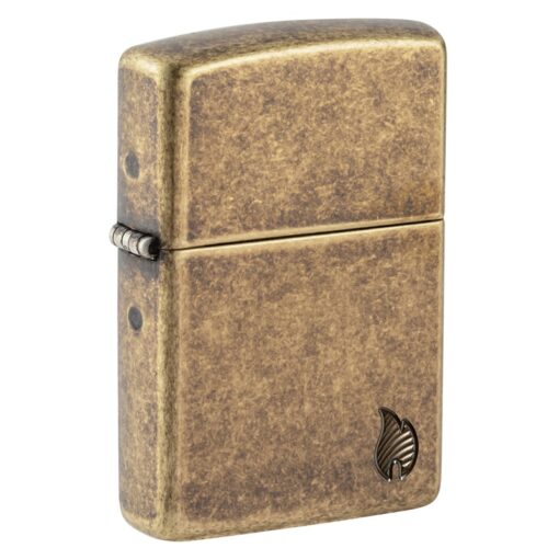 Zippo Armor Deep Carved Flame Antique Brass - 46400