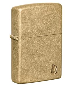 Zippo Armor Deep Carved Flame Tumbled Brass - 46398