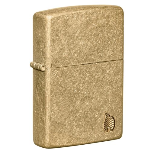 Zippo Armor Deep Carved Flame Tumbled Brass - 46398