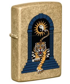 Zippo Tiger Tattoo Design Tumbled Brass - 48613