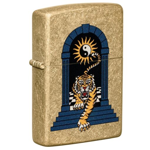 Zippo Tiger Tattoo Design Tumbled Brass - 48613