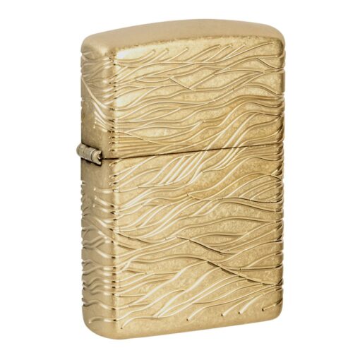 Zippo Armor Luxury Waves MultiCut Tumbled Brass - 46273