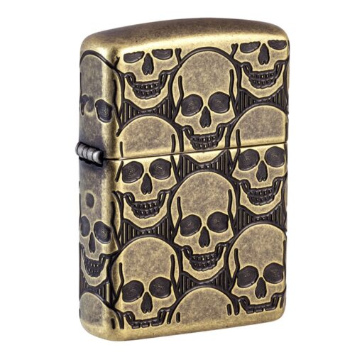 Zippo Armor Cackling Cranium Multicut Antique Brass - 46302