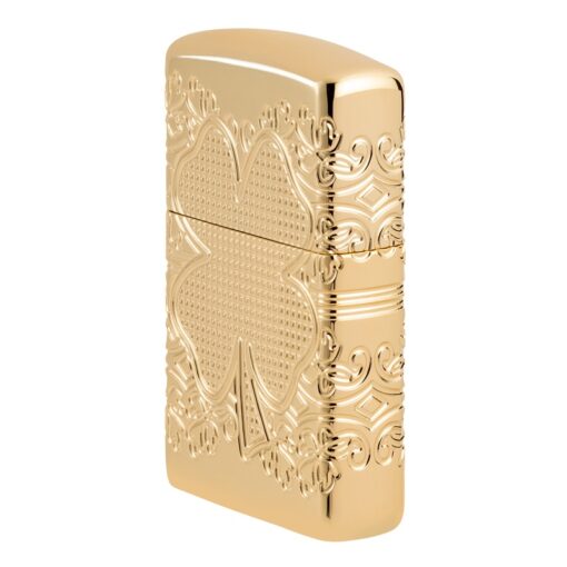 Zippo Lucky Clover Armor MultiCut High Polish Gold Plate - 46301 - Hình ảnh 4