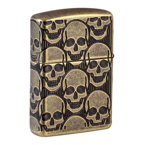 Zippo Armor Cackling Cranium Multicut Antique Brass - 46302 - Hình ảnh 6