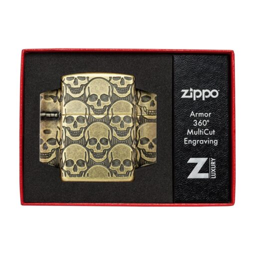 Zippo Armor Cackling Cranium Multicut Antique Brass - 46302 - Hình ảnh 9