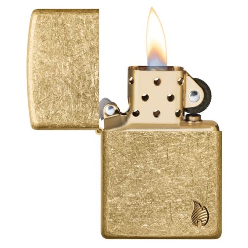 Zippo Armor Deep Carved Flame Tumbled Brass - 46398 - Hình ảnh 4