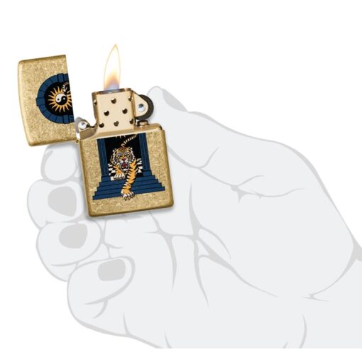Zippo Tiger Tattoo Design Tumbled Brass - 48613 - Hình ảnh 5