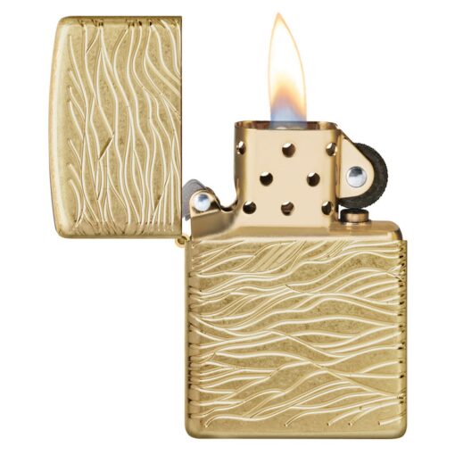 Zippo Armor Luxury Waves MultiCut Tumbled Brass - 46273 - Hình ảnh 7