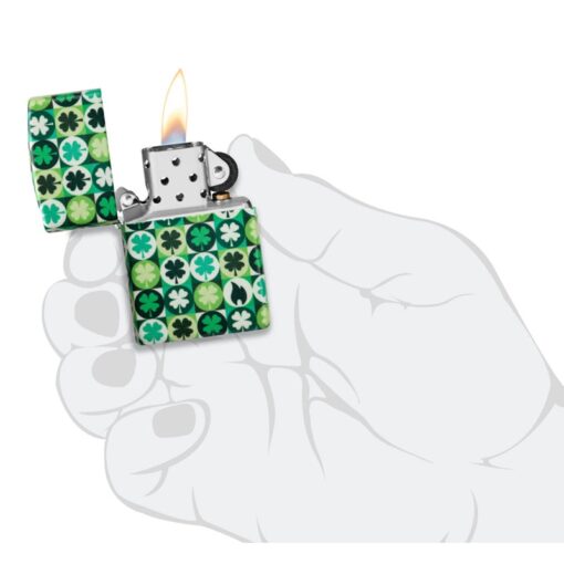 Zippo Clover Design Glow in the Dark Green Matte - 46015 - Hình ảnh 9