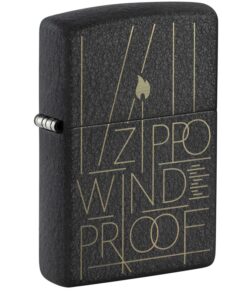 Zippo Line Art Zippo Black Crackle - 46172