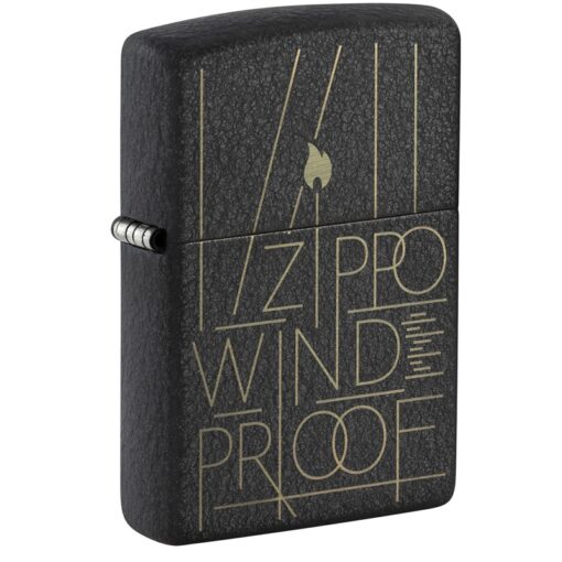 Zippo Line Art Zippo Black Crackle - 46172