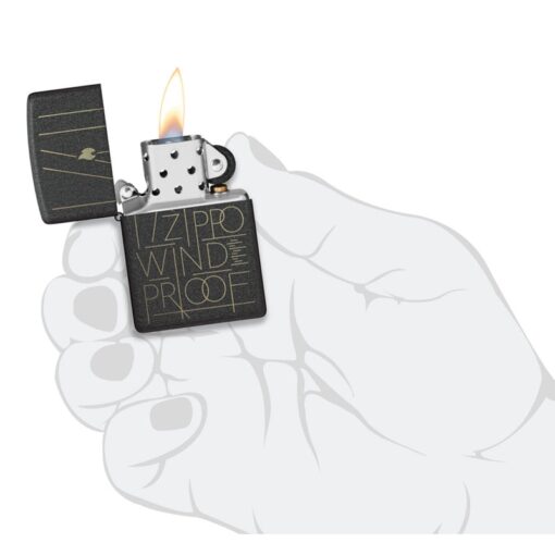Zippo Line Art Zippo Black Crackle - 46172 - Hình ảnh 6