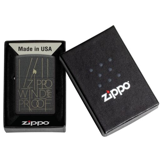 Zippo Line Art Zippo Black Crackle - 46172 - Hình ảnh 7
