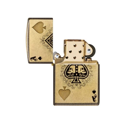 Zippo Ace of Skulls 540 Fusion Tumbled Brass - 46388 - Hình ảnh 2