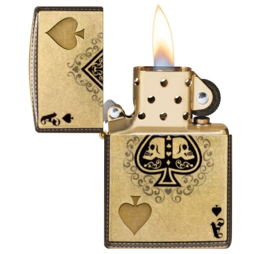Zippo Ace of Skulls 540 Fusion Tumbled Brass - 46388 - Hình ảnh 7