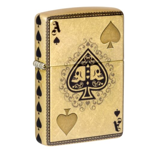 Zippo Ace of Skulls 540 Fusion Tumbled Brass - 46388