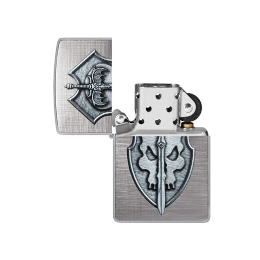 Zippo Medieval Skull Crest Linen Weave - 48372 - Hình ảnh 2