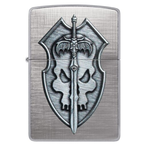Zippo Medieval Skull Crest Linen Weave - 48372 - Hình ảnh 3