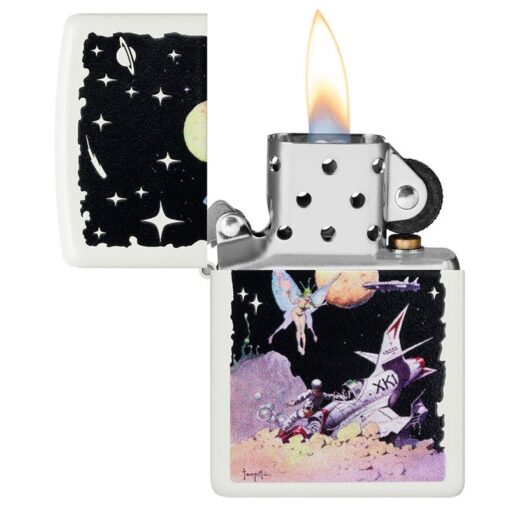 Zippo Frank Frazetta Fairy Spaceship White Matte - 48378 - Hình ảnh 4