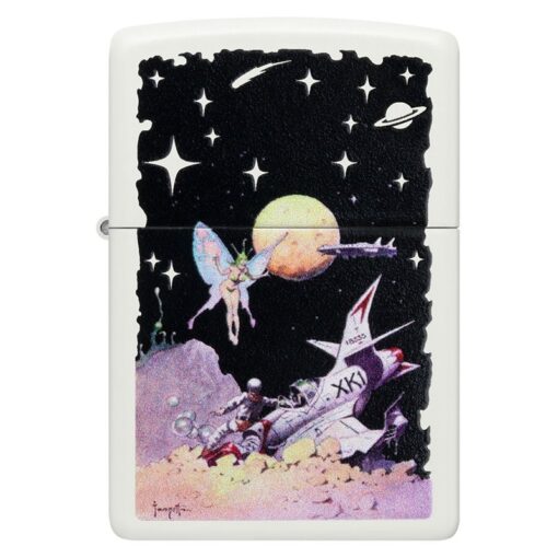 Zippo Frank Frazetta Fairy Spaceship White Matte - 48378 - Hình ảnh 3