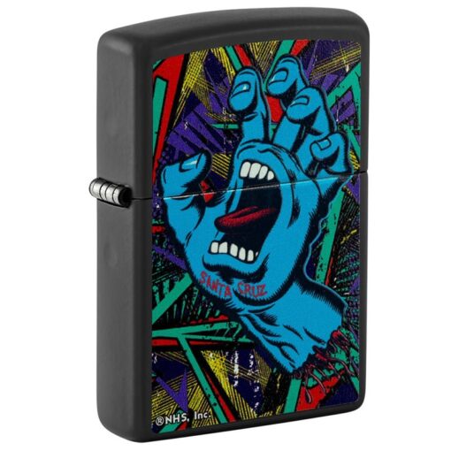 Zippo Santa Cruz Screaming Hand Black Light Black Matte - 48415