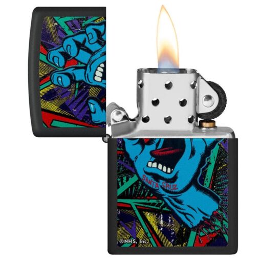 Zippo Santa Cruz Screaming Hand Black Light Black Matte - 48415 - Hình ảnh 5
