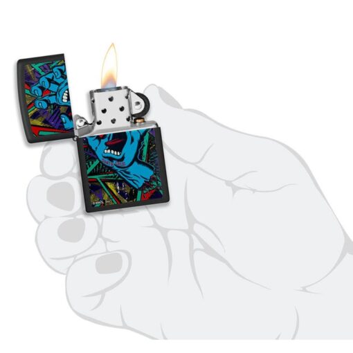 Zippo Santa Cruz Screaming Hand Black Light Black Matte - 48415 - Hình ảnh 6