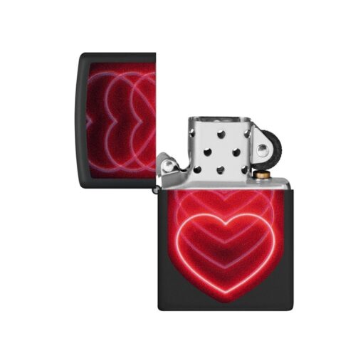 Zippo Black Light Hearts Design Black Matte - 48593 - Hình ảnh 2
